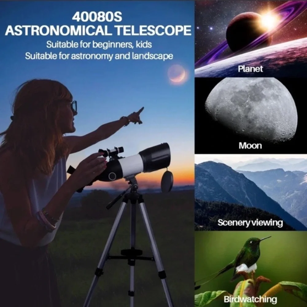 LAKWAR Telescope 80Mm Large Aperture For Astronomy Beginners, Adults And Kids